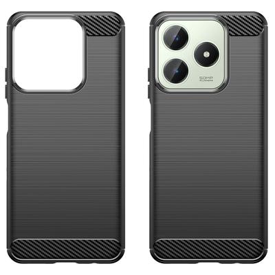 For Realme Note 60x 4G/C63 4G/C61 4G Case Carbon Fiber Texture TPU Brushed Phone Cover