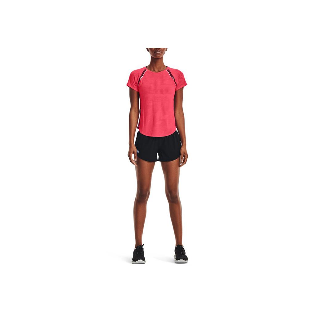 Under Armour Speedpocket Logo Solid Waist Shorts Women Shorts Black 1361379-001