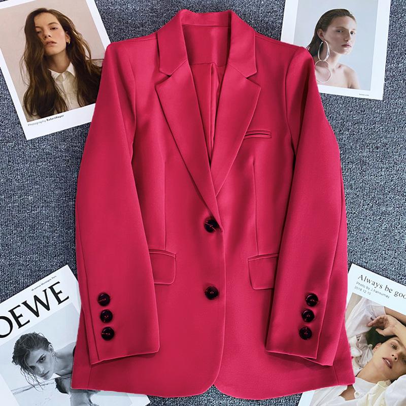 Damen Gelber Blazer im koreanischen Stil mit lockerer Passform und schlankmachender Wirkung - Frühling/Herbst 2025