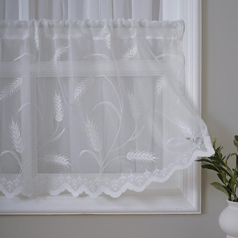 Breathable Sheer White Curtains for Window Stylish Lace Designs Kitchen Dining Decoration