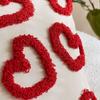 Romantic Valentine Heart Pattern Pillowcase Embroidery Throw Pillow Cover  Valentines Day