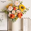 Artificial Peony Rose & Sunflower Bouquet for Living Room or Wedding Decor