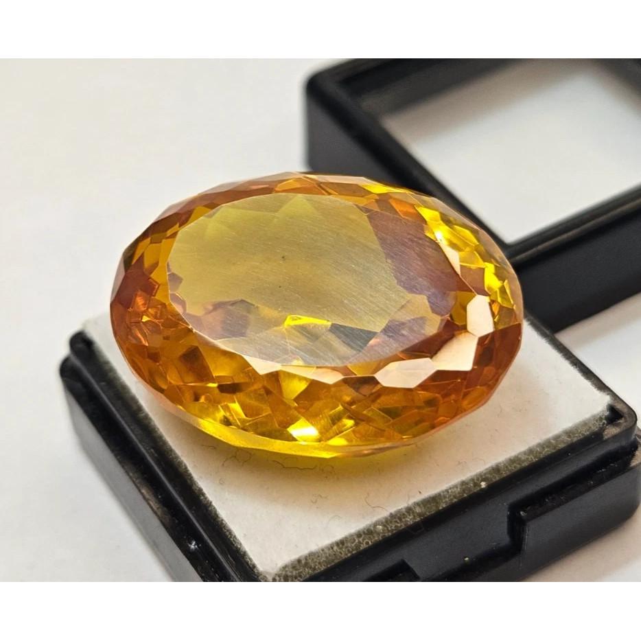 Certified Yellow Color Zircon Cambodia Oval Cut 80+ Ct Fabulous Loose Gemstone