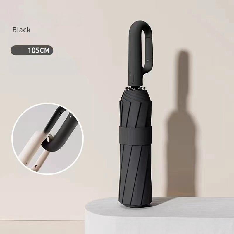 New Fully Automatic Ring Buckle Umbrella Double 20 Fracture Business Umbrella Increased Wind Resistance Vinyl Rain Dual-Purpose