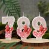 0-9 Number Candles Creative Candles Pink Bow Suitable for Birthday Party Birthday Cake Number Candles Wishing Candles Cake Decoration Candles