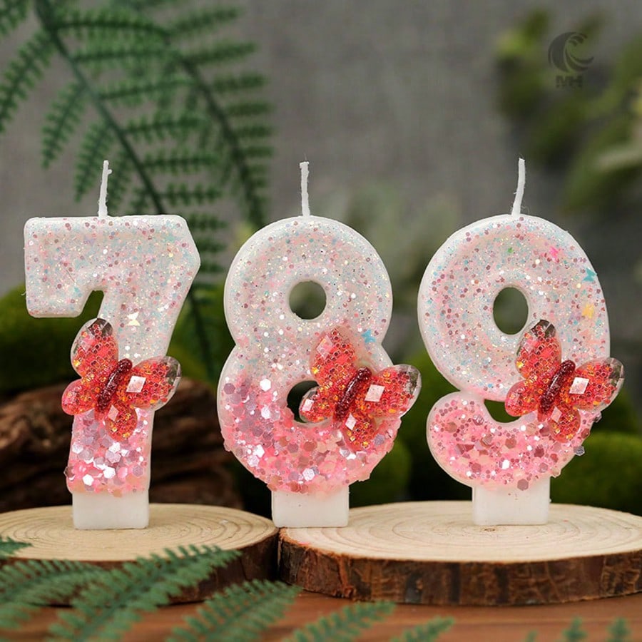 0-9 number candles creative candles pink bow suitable for birthday party birthday cake number candles wishing candles cake decoration candles