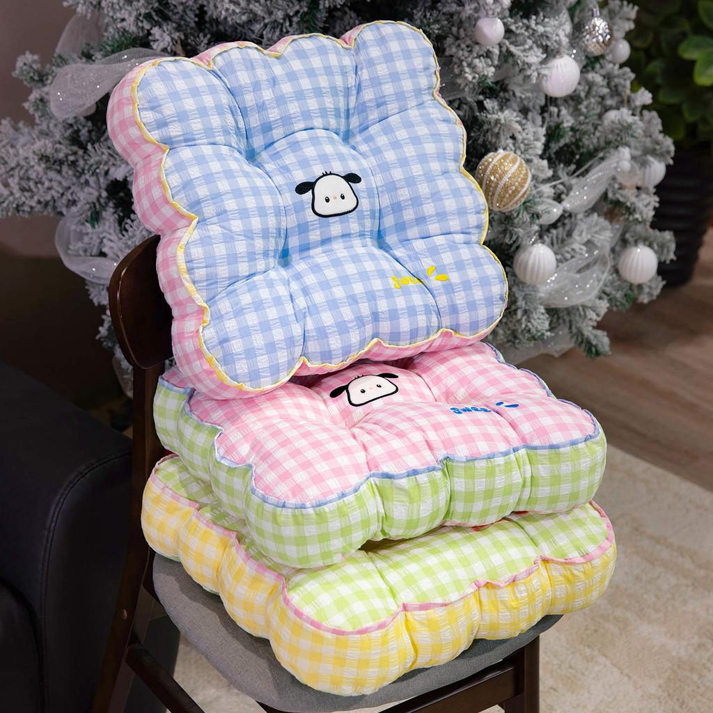 Pattern Square Grid Pad Office Chair Cushion For Girls Room And Study Use Area