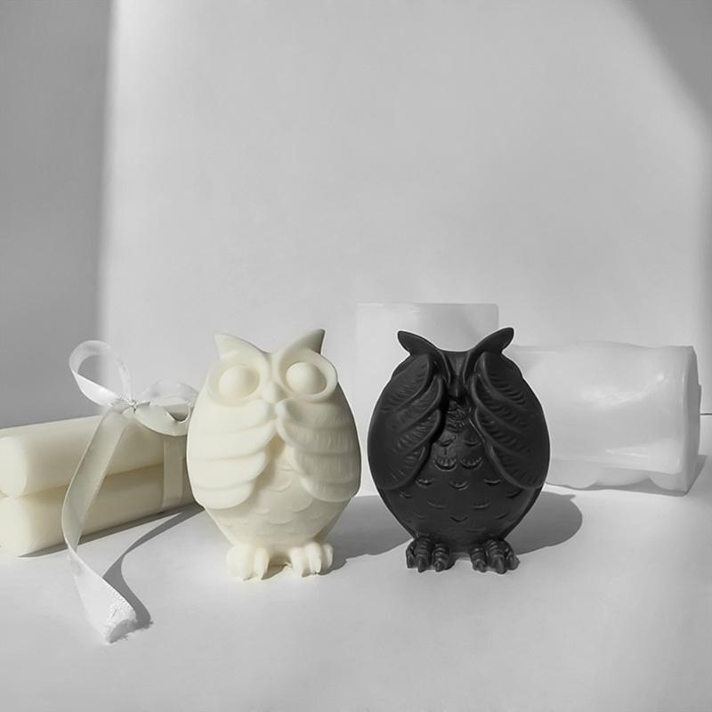 Beautiful Wax Candle Crafting Mold Personalized Long Candle Mold Eye Catching Owl Candle Holder Silicone Moulds