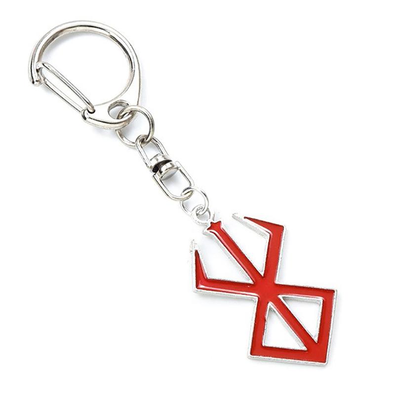 Anime Berserk Behelit Guts Alloy Keychains Red Cartoon Figures Logos Pendant Necklaces Jewelry Cosplay Accessories