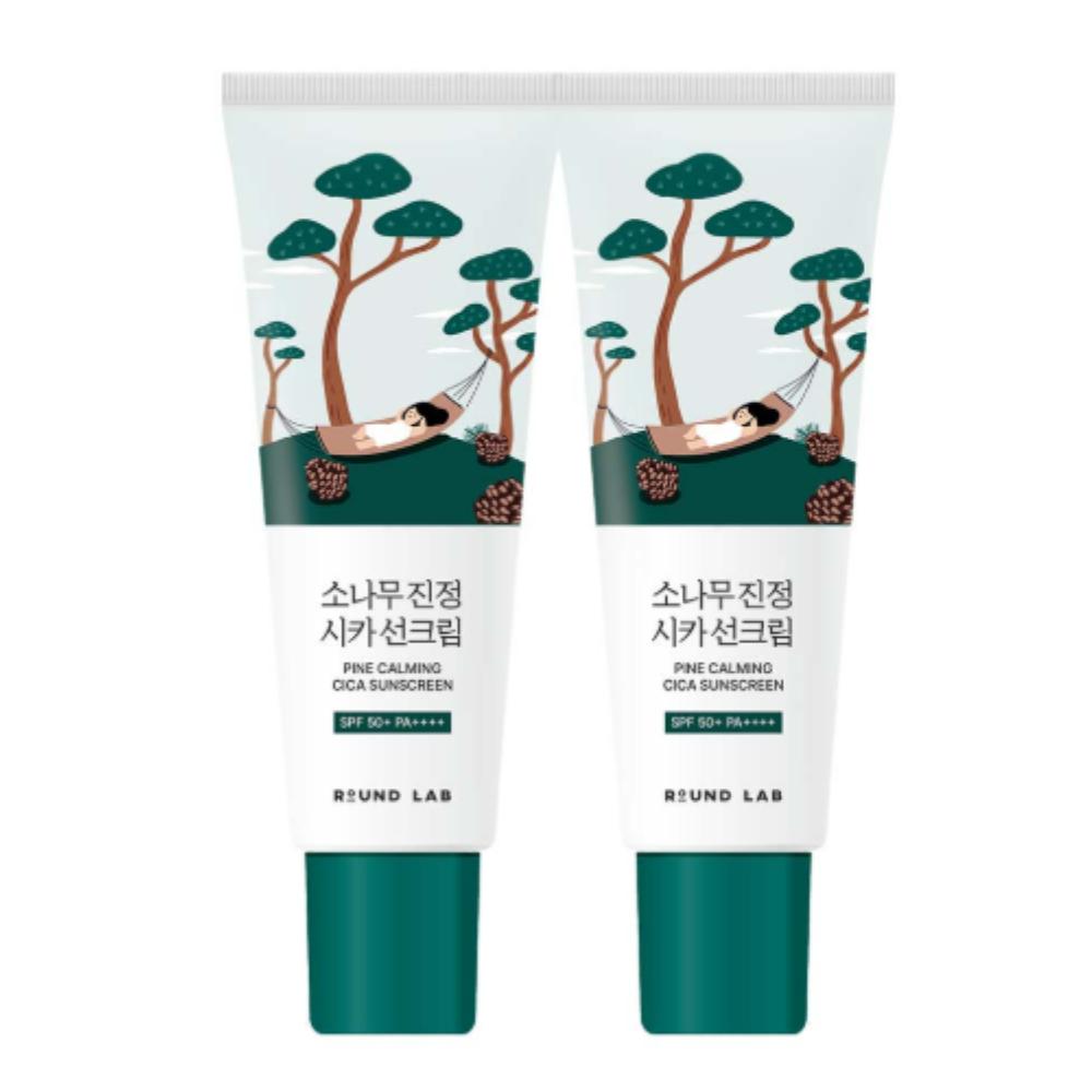 ROUND LAB Солнцезащитный успокаивающий крем Pine Cica SPF50+ PA++++ [2 штуки]