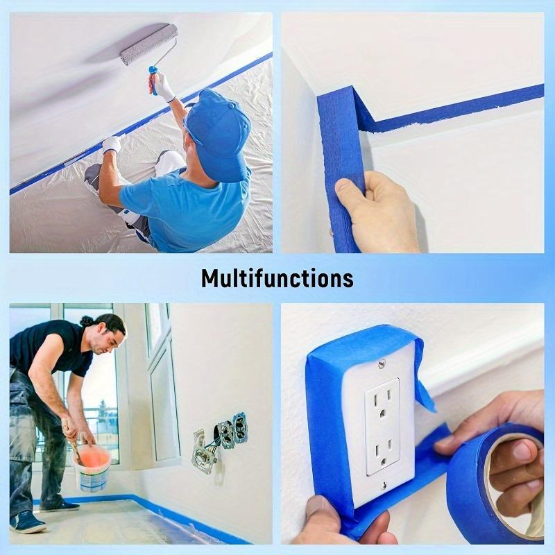 7 Rolls Blue Painter Tape Adhesive Masking Tape for Home Office School DIY Art Crafts Labels