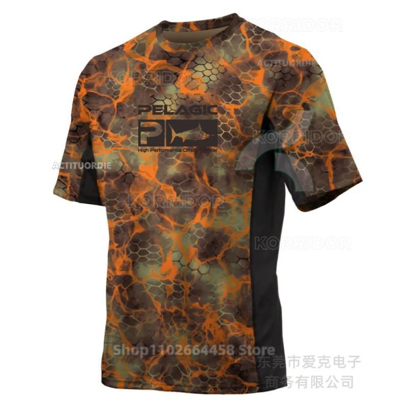 Pelagische Angelbekleidung Sonnenschutzkleidung Kurzärmeliges Outdoor-Sportbekleidung Weicher Stoff Schnelltrocknendes Rundhals-T-Shirt