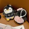 Plüsch-Pinguin-Schlüsselanhänger mit rosa Kleid für Kinder, zum Kuscheln und Spielen