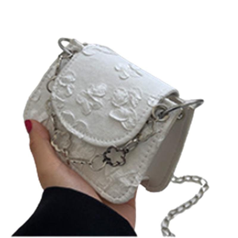 Stilvolle Vintage Mini-Tasche mit Kettenriemen Schicke PU-Leder Umhängetasche für Damen