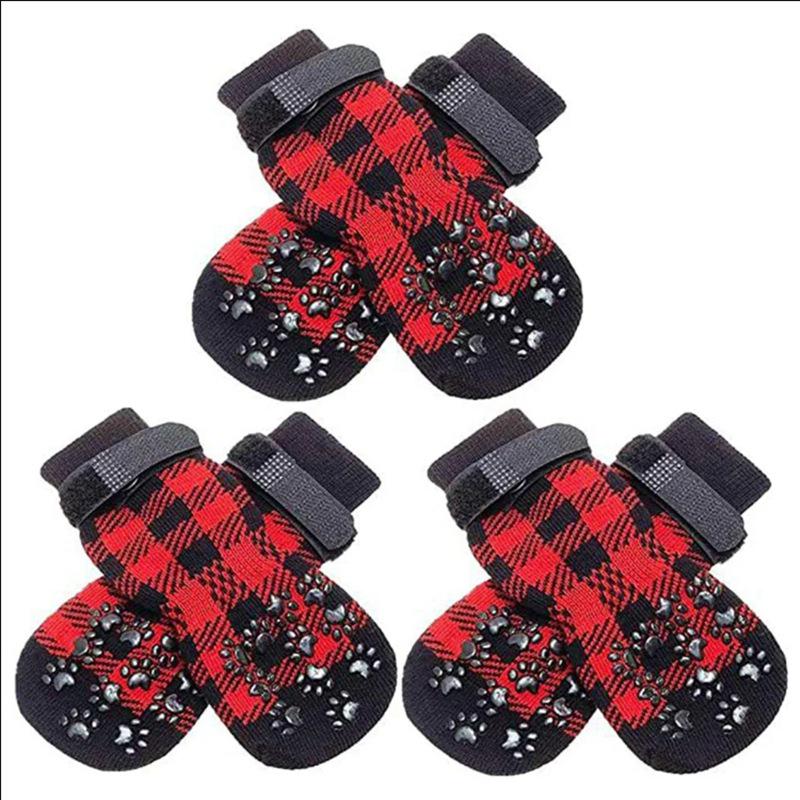 

Теплые Нескользящие Рождественские Собачьи Носки - Маленькие Хлопковые Носки для Питомцев Medium/4 pcs