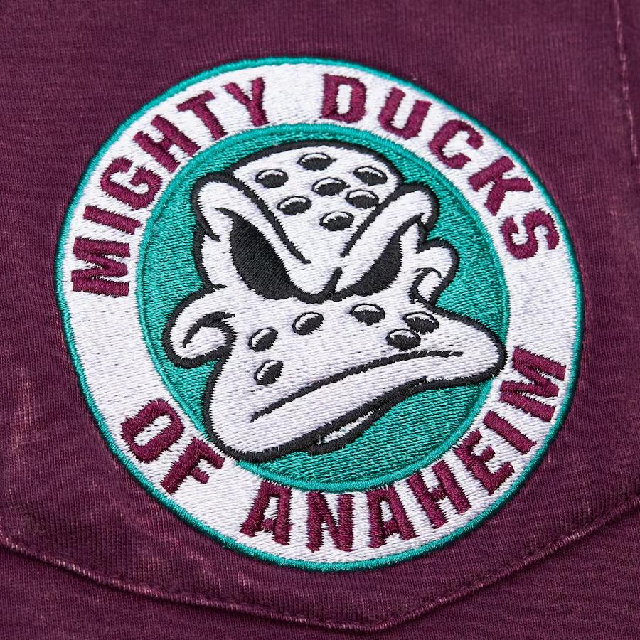 Mitchell & Ness X NHL Anaheim Ducks Vintage Logo Fade Away Premium Pocket T Shirt Men's Purple FC8057-ADUPURP