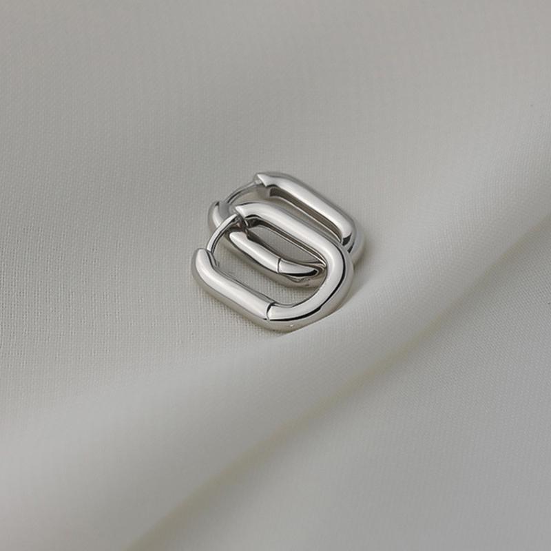 

Stainless Steel Square Earrings Gold Color Geometric Square Hoop Earrings For Women Huggie Punk Hip-Hop Metal Round Circle