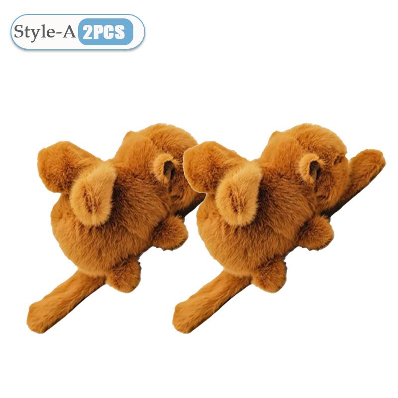Lovely Capybara Animal Slap Snap Wrap Wristband Bracelet Plush Stuffed Animal Kawaii Kapibara Hand Ring Wristband Kid Funny Toys