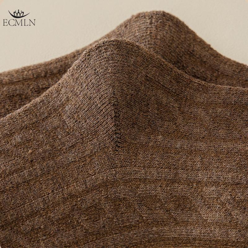 Women's Mid-tube Socks Autumn and Winter Thick Warm Terry Socks Retro Hemp Pattern Solid Color Women's Socks