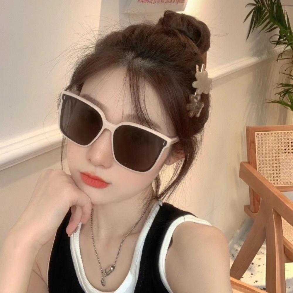 Korean Style Fashion Large Frame Square UV Protection Sun Glasses for Women Glass Personality Sunglasses Unisex