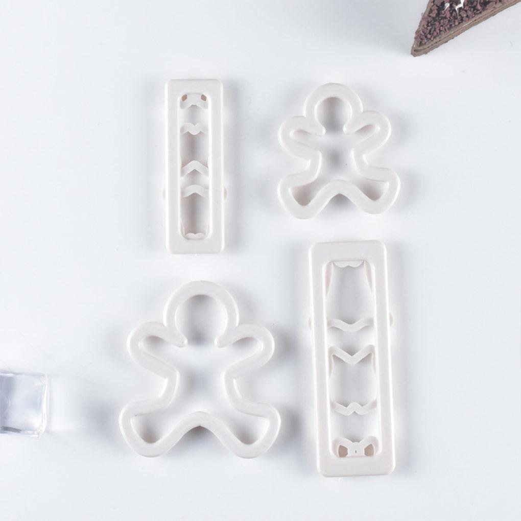 4 Pieces Biscuit Shape Die Mold Cake Candy Slicer Christmas Festival DIY Crafts Pressing Bar Wedding Kitchen Decorating Tools