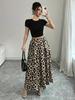 European and American Leopard Print Swing Skirt - Casual, Versatile, Spring/Summer Style