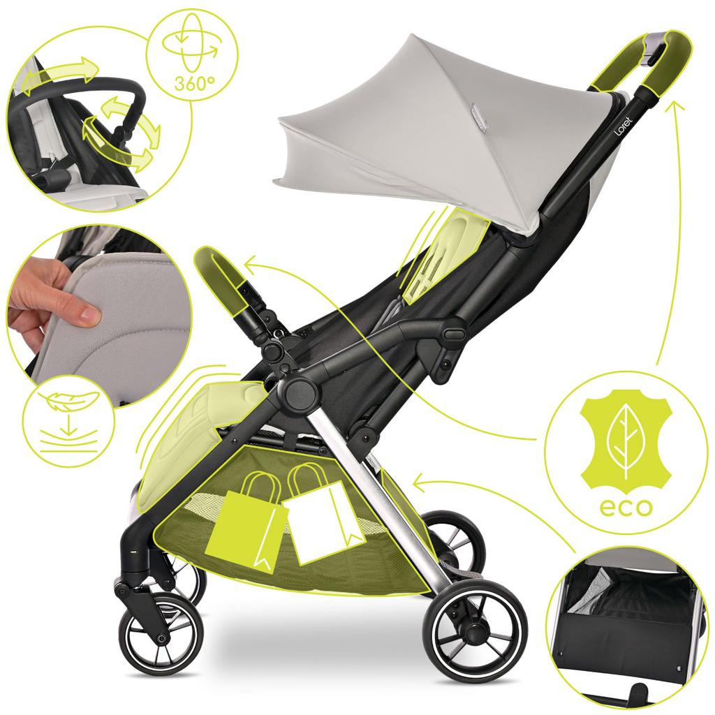 Lorelli loret - wózek spacerowy autofold do 22kg | grey jasper
