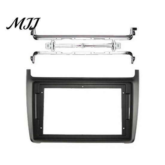 Car Navigation Console Bezel 9 Inch Radio Dash Kit for Volkswagen 2014, Stereo Fascia Panel Vehicle Installation with Mounting Brackets Screws, Center