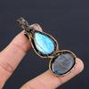 Labradorite Pendant, Handmade Gemstone 999 Copper Wire Wrapped Pendant Antique Jewelry, For Gift Silver Jewelry