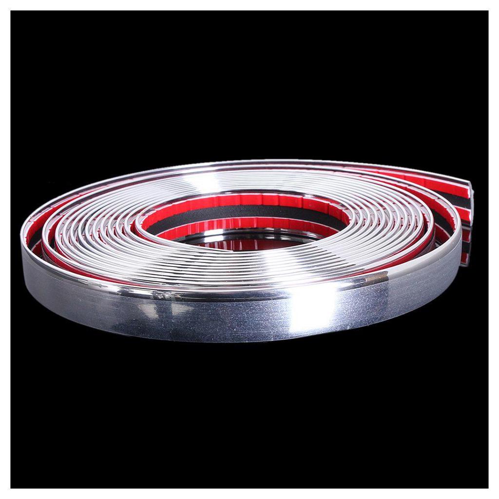 Vaorwne 20mm 5m Chrome Car Styling Moulding Strip Trim Self Adhesive Crash Protector Van