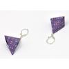 Origami Paper Earrings Purple Triangle Drop