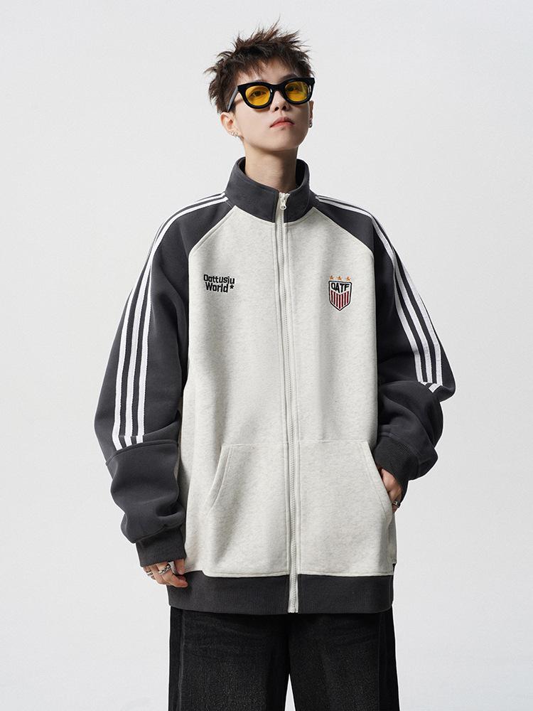 Американская тяжелая полосатая куртка мужская зимняя уличная модная брендовая вышитая бейсбольная куртка винтажная в стиле колледжа парная куртка