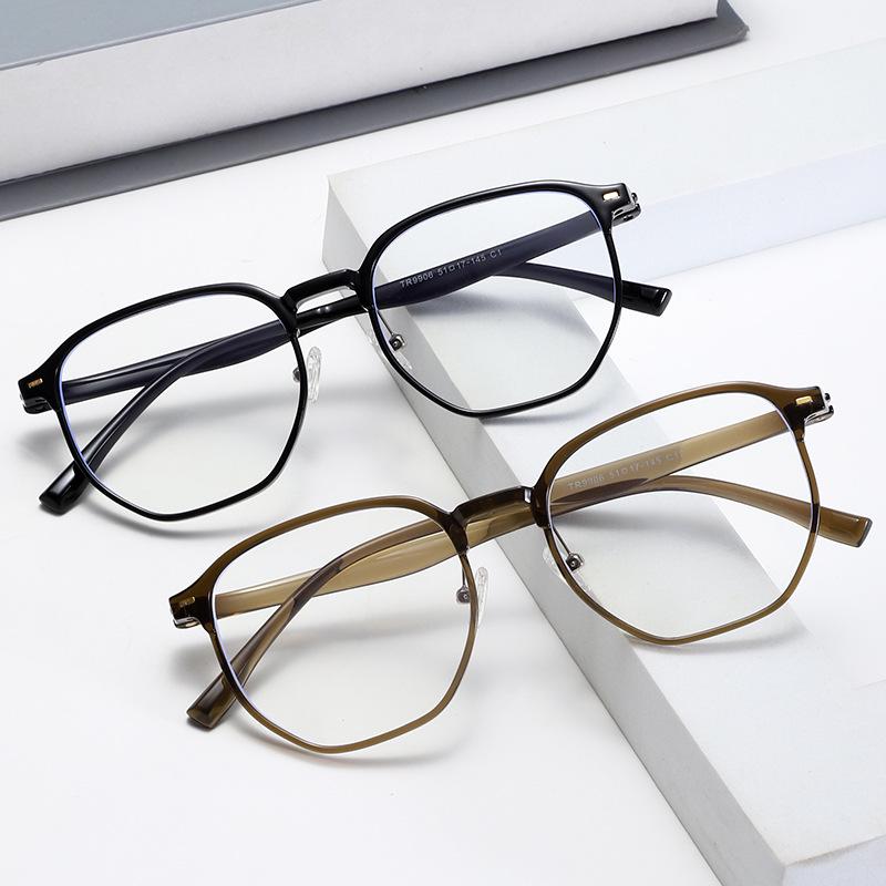 Japanese Ultralight Full-Rim Anti-Blue Light Glasses - Non-Prescription, Prescription-Friendly Frames for Men and Women (Model 9906)