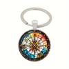 Fashion Alloy Keychain Pendant Round Metal Key Ring