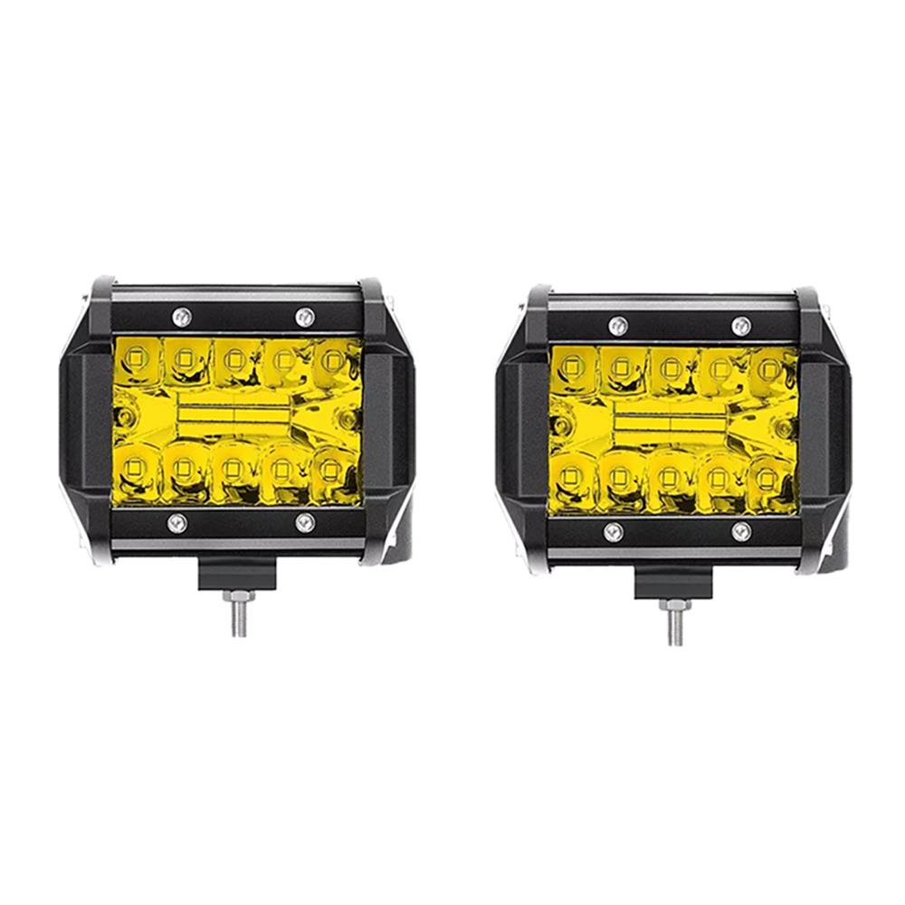 

4-дюймовый желтый рабочий светодиодный прожектор/рассеиватель для внедорожника, световая панель с универсальным монтажным кронштейном для фаркопа прицепа для пикапа, фургона only 2pcs light