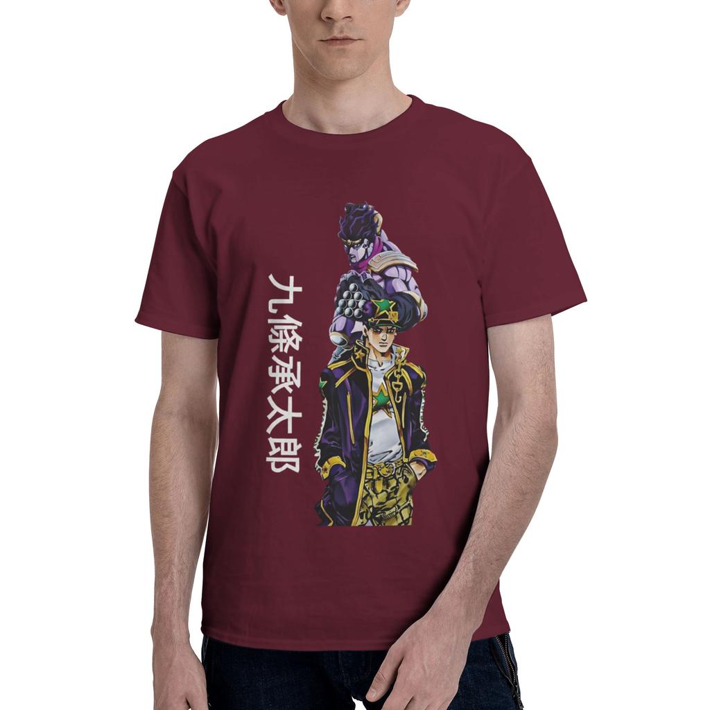 Jojo Men T Shirts JoJos Bizarre Adventure Amazing Tees Short Sleeve Round Collar 100 Cotton Original Tops TShirt
