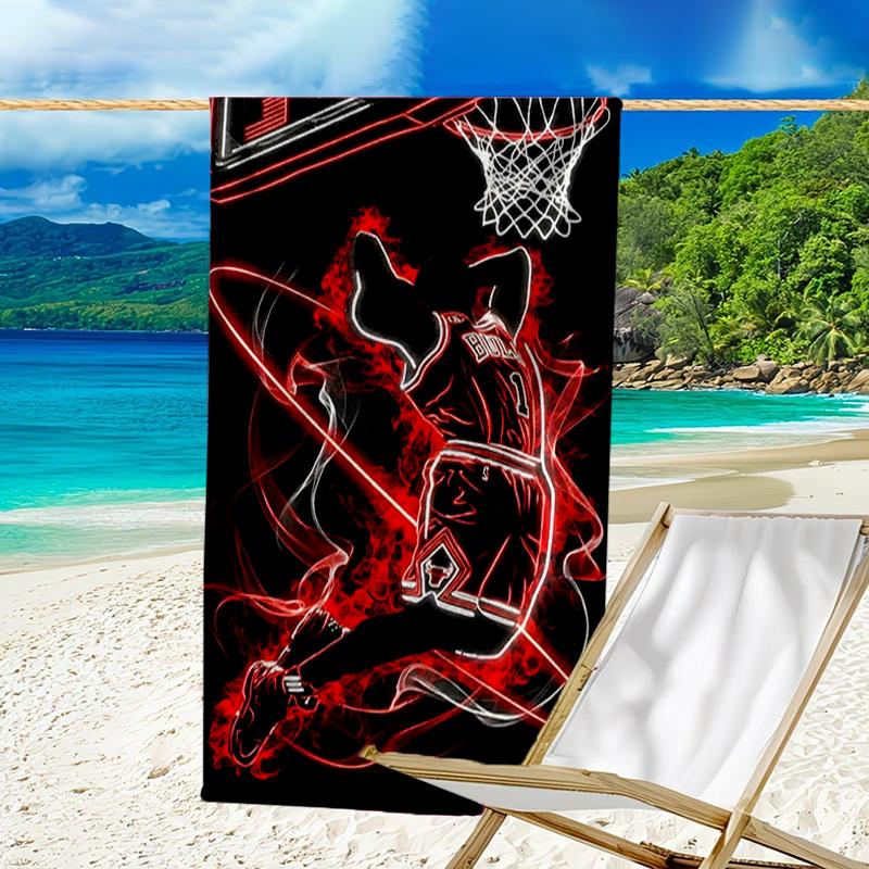 Asciugamano da Spiaggia Michael Basketball - Morbido, Assorbente in Microfibra, Leggero, Ideale per la Spiaggia, Feste, Viaggi, Campeggio regali per tifosi