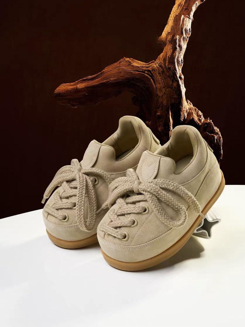 

2025 new leather bread shoes women s platform casual shoes versatile fashion sports shoes ugly cute big head shoes single shoes 35