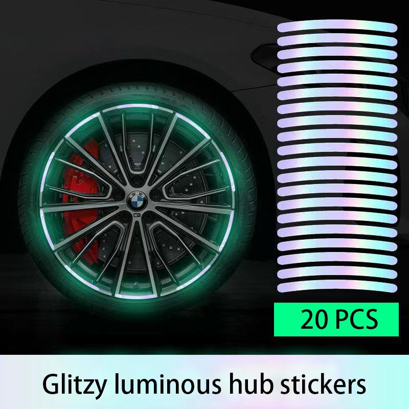 

20 шт. автомобильный концентратор/концентратор мотоцикла/велосипедный концентратор светящиеся наклейки наклейки с предупреждением о шинах индивидуальные креативные светящиеся ослепляющие наклейки светоотражающие наклейки 20 PCS.