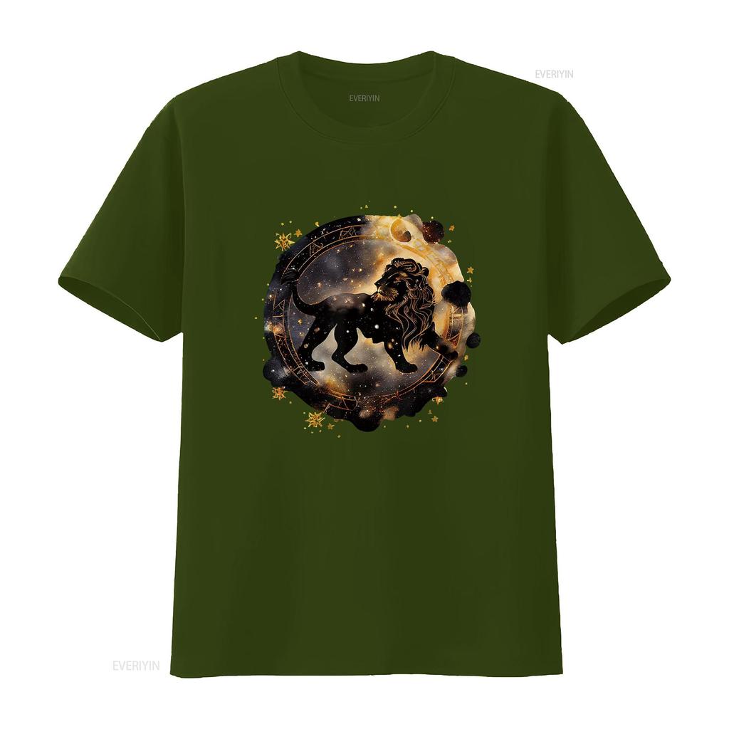Astrology horoscope Zodiac Sign leo T Shirt vintage Washed Breathable homme fashion Casual Soft Top For Everyday Wear