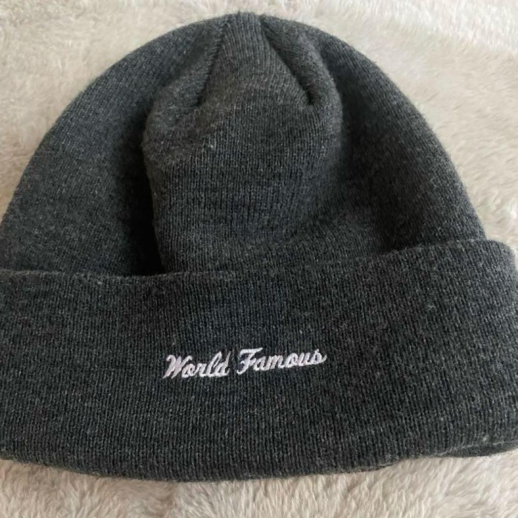 Used Supreme Knit Hat Dark Gray