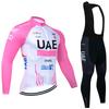 Winter Team UAE Bike Jacket Cycling Jersey Pants Set Men Women Warmth Fleece Ropa Ciclismo Team Pro Bicycle Clothing