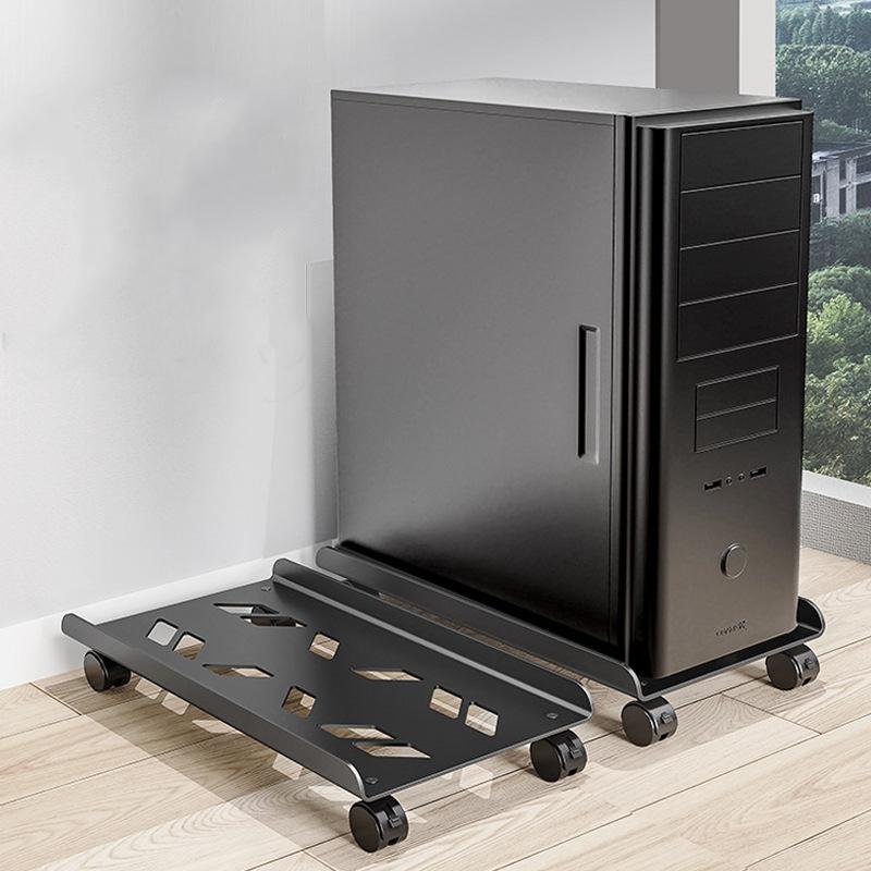 Computer Tower Stand Fits Most PC for Home Office,Mobile CPU Stand, Steel PC Tower Stand CPU Holder with Rolling Caster Wheels