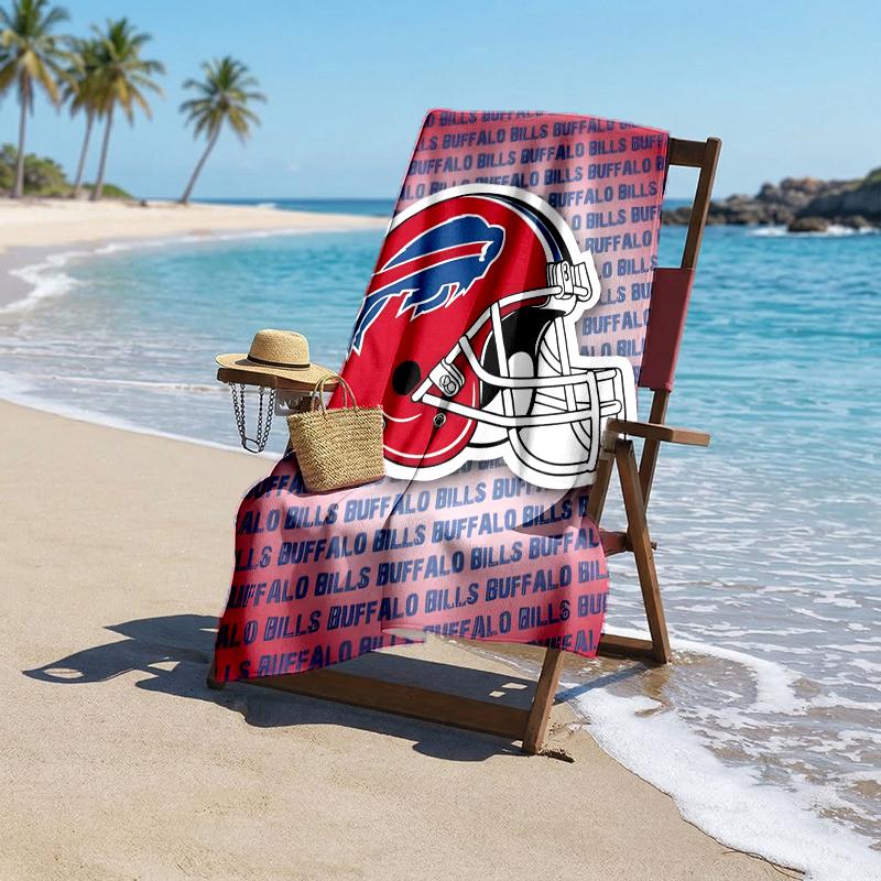 Bills Team Fashion Beach Towel: Ideal for Summer Adventures Soft, Absorbent and Quick Drying Suitable for Swimming and Bathing