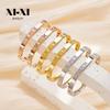 Korean-Style Full Diamond Titanium Steel Bracelet with Stainless Steel Buckle