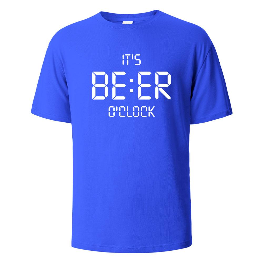 Its Beer Oclock Print TShirt 100 Cotton Summer Tees For Men Women Oversize Casual Tops
