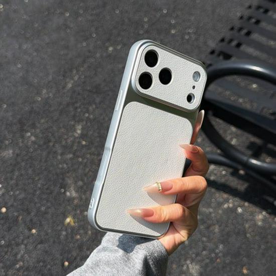 

iPhone 17 Pro Max Lychee Texture Case, Instant Window & Full Coverage, Compatible with Apple 16 & 15 iPhone 15 Pro