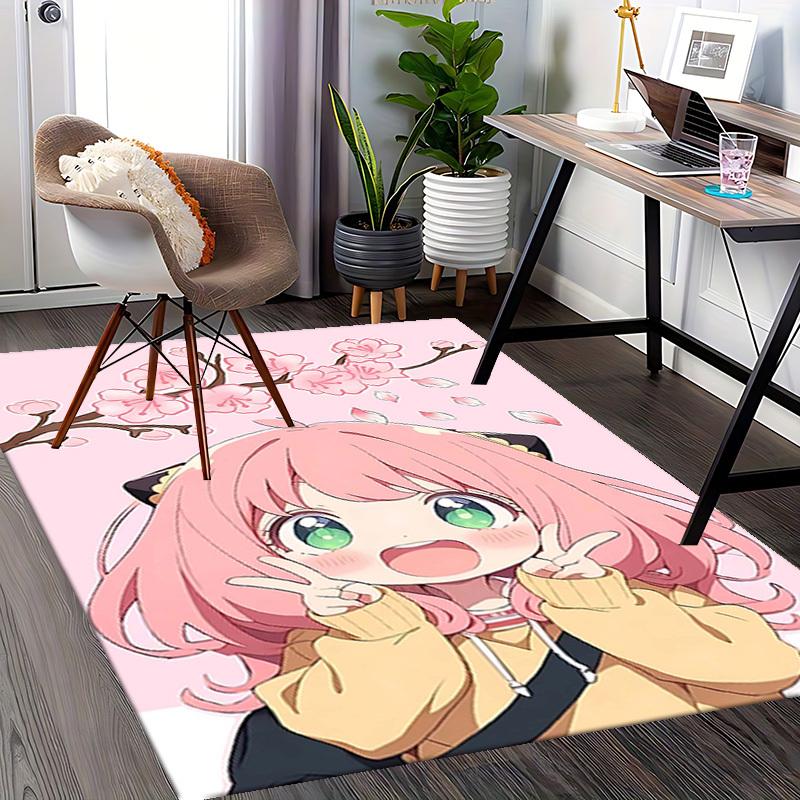 1pc Anime Cute Girl with Cherry Blossoms Chair Mat - Office Desk Pad, Anti-Slip Rug for Home Decor, Seasonal Gift, Suitable for Office, Living Room, B