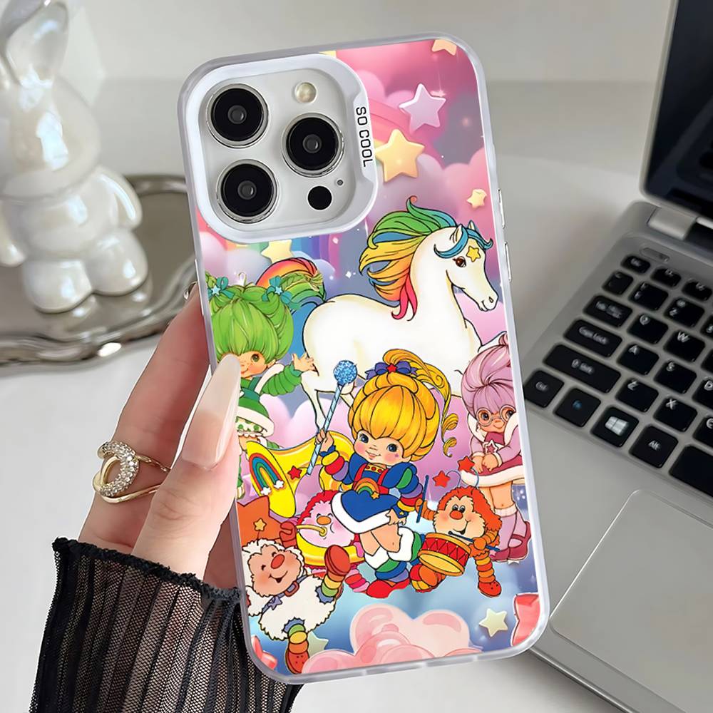 Cute Rainbow B-BriteS Phone Case For iPhone 16,15,14,13,12,11,Mini,Pro,SE,MAX White Matte Shockproof Cover