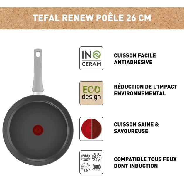 Frying Pan Tefal Renew On 26 Cm (C4270532)